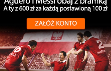 Podwyższone kursy na bramki Aguero i Messiego