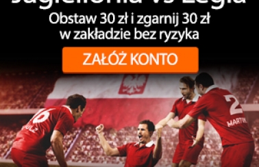 Bonus 30 zł na Jagiellonia - Legia!