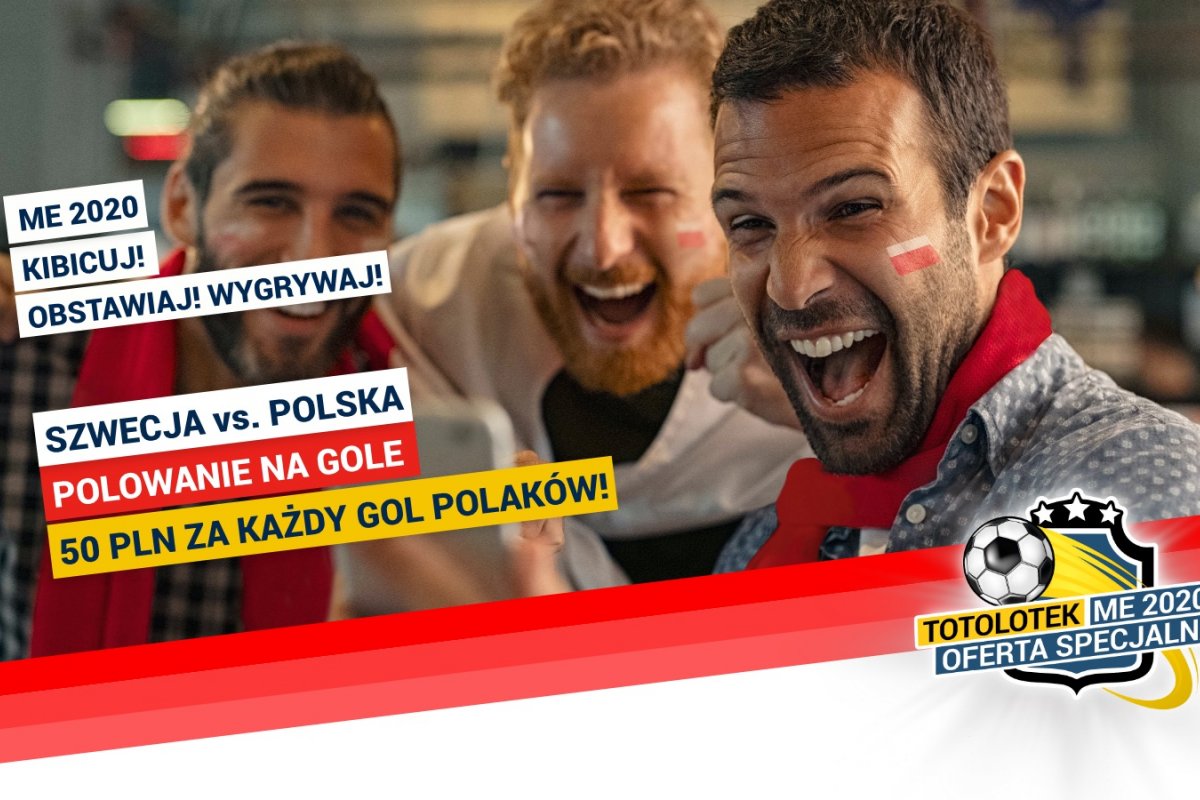 Mecz Polska - Szwecja i świetny bonus od Totolotka. 50 PLN i to nawet kilkukrotnie!