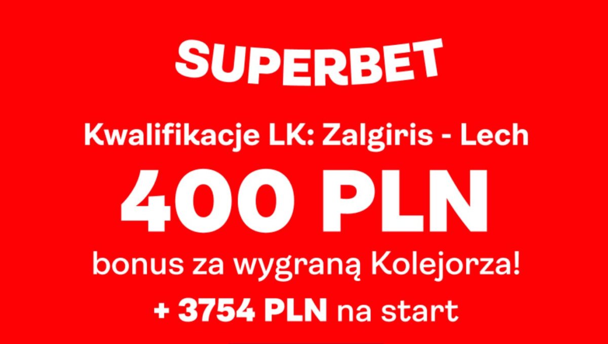 Superbet bonus: 400 zł za wygraną Lecha Poznań