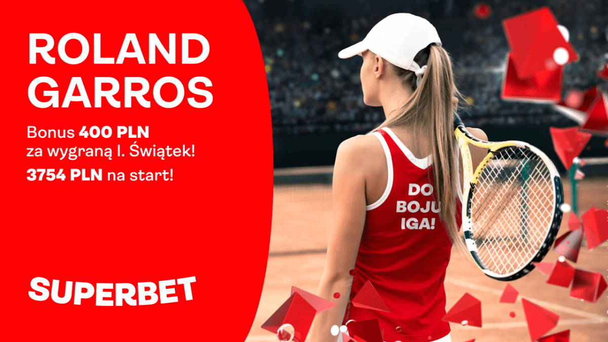 Superbet bonus: Bonus 400 PLN za wygraną Świątek w finale French Open 2023